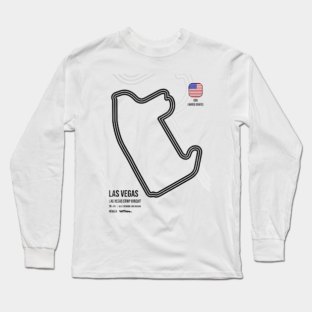 Las Vegas Race Track Long Sleeve T-Shirt by RaceCarsDriving